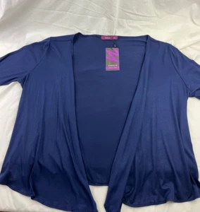 Doublju Cardigan marineblau offene vorne weiche Stretch Rayon Damen Größe XXL - Bild 1 von 9
