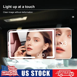 Car Visor Vanity Mirror 60 LED Light Makeup Mirror Sun-Shading Cosmetic mag. 3 - Picture 1 of 11