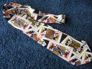 Balancine-Disney-The Tie Works-Necktie-Mickey,Minnie as Card-56"-100% silk-Korea - Picture 1 of 5