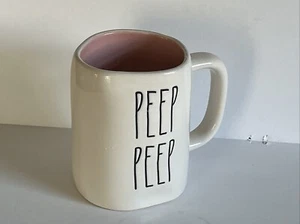 RAE DUNN Artisan Collection Coffee Tea Mug By Magenta "PEEP PEEP”Pink A264 - Picture 1 of 5