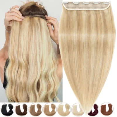 Russian 100% Remy Human Hair Extensions One Piece Piece 3/4Full Head Weft Long - Image 1 of 4