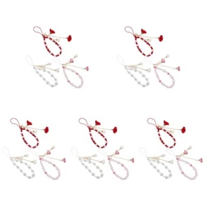 5 PCS Blumenarmband Perlenbesetzte Handyriemen Einzigartige Telefonketten - Zdjęcie 1 z 12