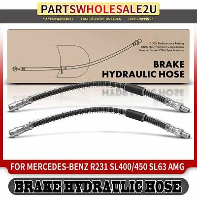 Manguera hidráulica de freno trasero derecho y derecho 2 piezas para Mercedes-Benz R231 SL400 W204 C63 AMG Foto 1 de 4