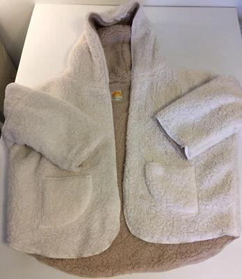 Women’s C & C California Faux Fur Sherpa Reversible Oversized Wrap Coat Beige - Image 1 of 4