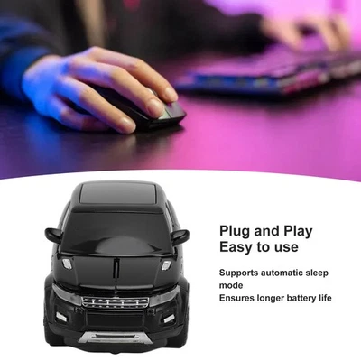 Black Car Shape Wireless Gaming Mice 2.4GHz 1600 DPI Cool 3D Car Shape Comp DW - Image 1 of 4