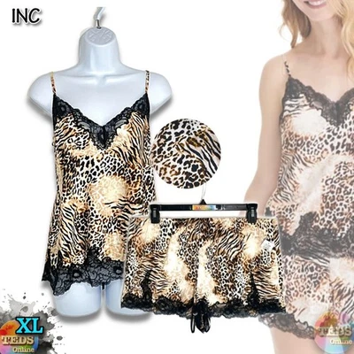 NWT INC International Concepts Women's XL Shortie Pajamas Set 100186280 - Animal - Image 1 of 4