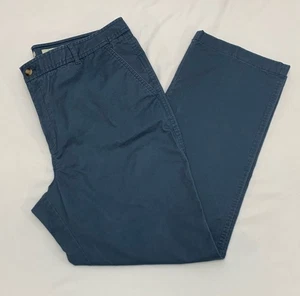 LL Bean Favorite Fit Tealish Blue Relaxed Cotton w/Stretch Chinos Sz 18 38 X 30 - Picture 1 of 9