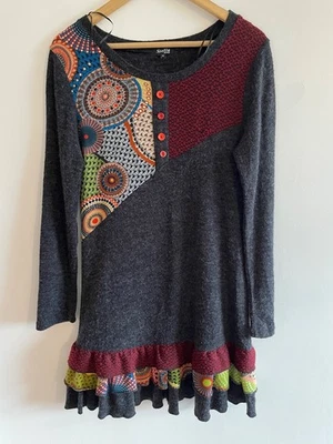 STELLA MORGAN. Size 12. Lovely jumper dress. 3 hem frills. Front panels. Tidy. - Image 1 of 4