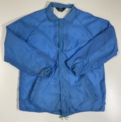Vintage Sears Nylon Jacket Jacket Sz M Blue Fall Dad Grandpa Preppy 70s - Image 1 of 4