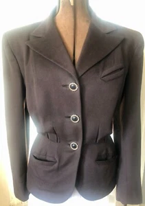 VINTAGE 1940's BLUMS FITTED BROWN WOOL SUIT JACKET - Picture 1 of 11