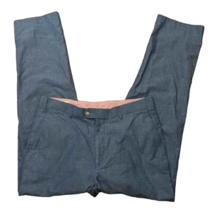 Southern Pines Herren Gr. 36W / 32L flache Vorderseite blaue Chambray Hose - Bild 1 von 4