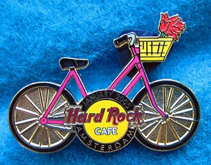 BICICLETA HOLANDESA AMSTERDAM SERIE ROSA BICICLETA ENERO 2005 TULIPANES Hard Rock Café PIN LE - Imagen 1 de 1