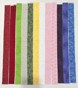 "20 tiras de tela precortadas de 1,5"" X 44/45"" para colchas artesanías colores mezclados impresiones restos #1" - Imagen 1 de 9