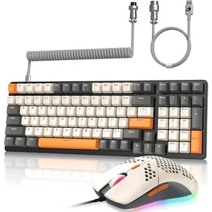 ZIYOU LANG K3 Mechanical Gaming Keyboard and Mouse Combo Wired Coiled Cable - Picture 1 of 15