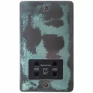 Enchufe de afeitadora de doble voltaje Verdigris placa estándar G&H CV30B 115-230V - Imagen 1 de 1