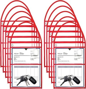 Epakh 30 Stück Arbeitsauftrag Kunststoffhülsen Reparatur 9 x 12 Zoll rot  - Bild 1 von 6
