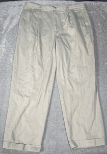 Tommy Hilfiger Pantalones Hombre 38X29 (Etiqueta 38X30) Beige Chino Plisado Puños Caqui Tostado - Imagen 1 de 15
