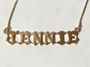 JENNIE necklace All 14K Yellow Gold w/Box Link Chain 22+ Inches Long WOW! - Picture 1 of 12