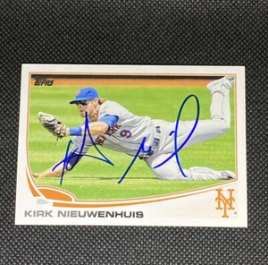 Tarjeta Topps 2013 firmada por Kirk Nieuwenhuis de los Mets de Nueva York #109 ~ Certificado de autenticidad - Imagen 1 de 3