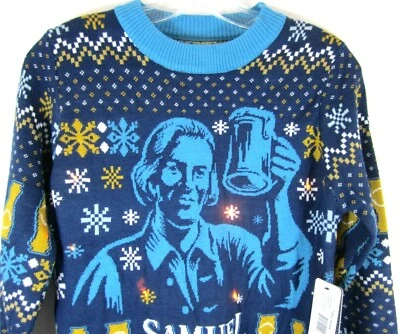 Samuel Adams Beer Tipsy Elves Sweater SM Ugly Christmas Light-Up Sam NWOT - Image 1 of 4