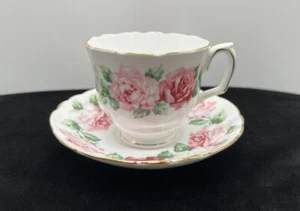 Vintage Crown Staffordshire Tea Cup & Saucer "Irish Rose" Pattern Ex. Cond. - Picture 1 of 5