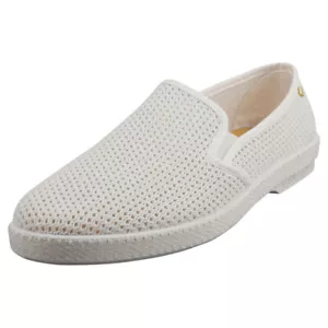 Rivieras Clásicos Hombres Alpargata Zapatos en Blanco - 8 UK - Imagen 1 de 8