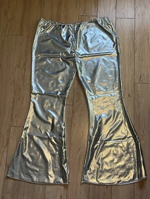 Pantalones Bellbottom plateados 2XL Foto 1 de 4