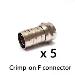 Crimp on F-Stecker CT WF100 PF100 PH100 RG6 Sat-Kabel SKY TV Antenne Freesat x5 - Bild 1 von 6