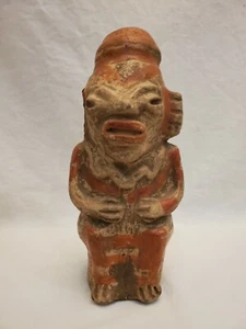 400-800 AD Moche Period Pre-Columbian Sheep-Faced Pottery Effigy - 9"x4" - Picture 1 of 12