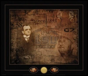 LSU BENGAL TIGRES GREG JUEGO ESTAMPADO DE COLECCIÓN LOGOTIPO OJOS Y SELLO DE TIGRE - Imagen 1 de 1