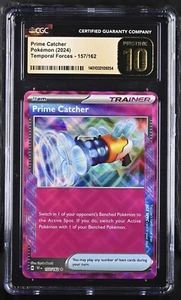 CGC 10 GEMA MT 2024 POKEMON TEF FUERZAS TEMPORALES #157 PRIME CATCHER, PSA BGS - Imagen 1 de 2