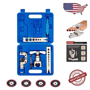 Durable 15 Die Flaring Tool Set with Tube Cutter for HVAC & Plumbing Tasks - Picture 1 of 11