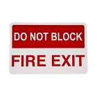 Panneau de sortie incendie ne pas bloquer, 12" x 8", panneaux d'avertissement en métal sans rouille