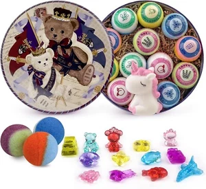 Bath Bombs for Kids, 12Pcs Bath Bombs with Surprise Crystal Toys Inside - Picture 1 of 6