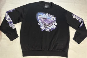 Hot Wheels x Forever 21 Men Muscle Car Purple Roses Butterflies Large Sweatshirt - Bild 1 von 11