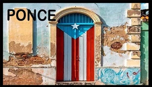 Ponce Pueblo Puerto Rico Flag Viejo SJ Door Patch W/ Hook & Loop Fastener - Picture 1 of 1
