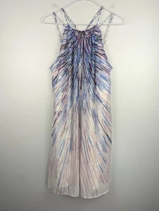 White House Black Market Soft Burst Dress M Red White Blue Sparkle Flowy 4 July - Picture 1 of 9