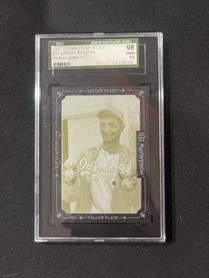 SANDY KOUFAX 2007 UD Obras Maestras PLACA DE IMPRESIÓN ENMARCADA 1/1 SGC 10 GEMA COMO NUEVA RARA Foto 1 de 2