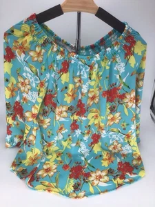 Valerie Stevens Off The Shoulder Top Floral MEDIUM - Picture 1 of 5