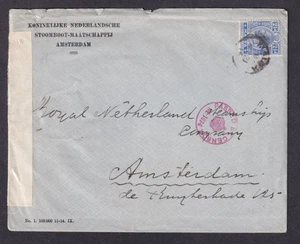 Malta WW1 2½d cover opened under martial law + censor 1074 to Amsterdam - Picture 1 of 2