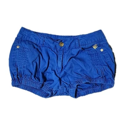Womens Sexy Rocawear Shorts Blue 100% Cotton Size 12 Low Rise embroidered logo - Image 1 of 4