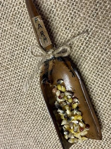 PRIMITIVE REPURPOSED FARMHOUSE KITCHEN DECOR FARM GRAIN CORN SCOOP 3D MAGNET - Picture 1 of 7