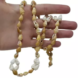 Conch Shell Necklace Natural Neutral Brown Hawaiian Ocean Beach Surfer Boho 34in - Picture 1 of 11