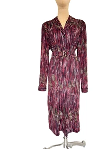 Vintage Dress & Matching Belt Large Size Fit 18 - Picture 1 of 8