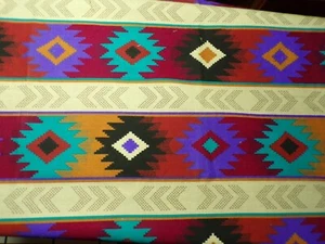 VTG Cranston Printworks Cotton Fabric Bold Abstract Geometric Remnant 25" x 44” - Picture 1 of 8