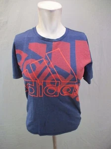 ADIDAS Size M (10/12) Boys Blue Crew Neck Short Sleeve Slim Athletic T-Shirt 707 - Picture 1 of 9