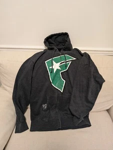 vintage L y2k 2000s famous stars and straps green and Grey zip hoodie - Picture 1 of 4