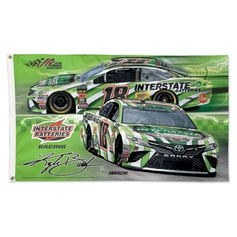 Kyle Busch 2019 Wincraft #18 Interstate Batteries 3x5 Deluxe Flag FREE SHIP! Cover