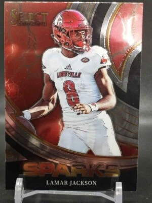 Lamar Jackson 2023 Panini Select Draft Picks Sparks Louisville Cardinals - Image 1 of 2
