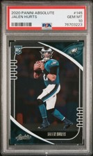 2020 Panini Absolute #145 Jalen Hurts Rookie Card PSA 10 GEM MINT Eagles 4472